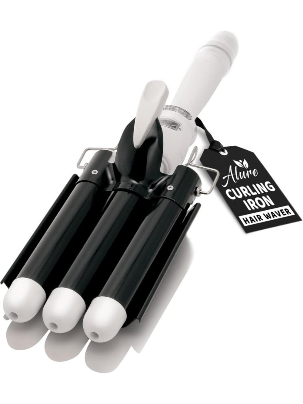 1 Inch Ceramic Tourmaline Three Barrel Curling Iron Wand for Beachy Waves